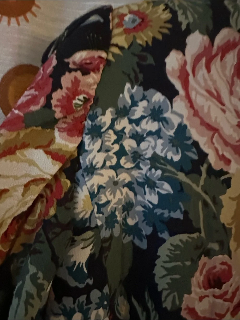 Zara Floral Blazer Jacket in Black with Red Lining